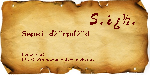 Sepsi Árpád névjegykártya