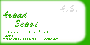 arpad sepsi business card