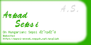 arpad sepsi business card